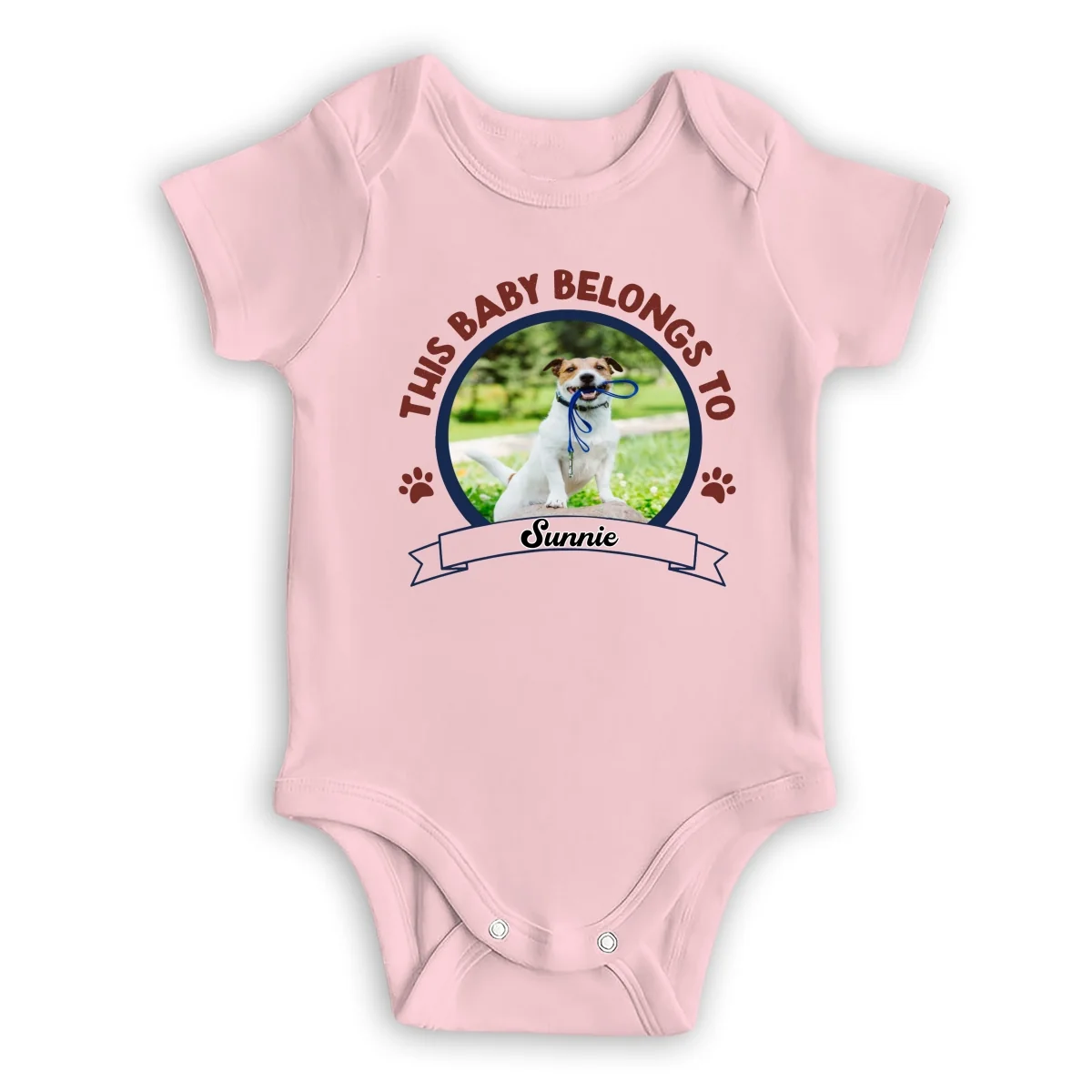Belongs To Retro Style Photo - Personalized Custom Baby Onesie - Image 8