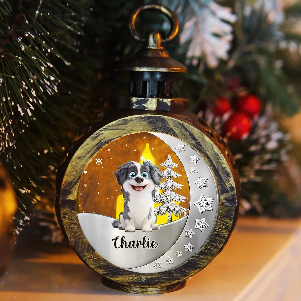 Here Beside You - Personalized Custom 3D Effect Christmas Lantern - Image 3