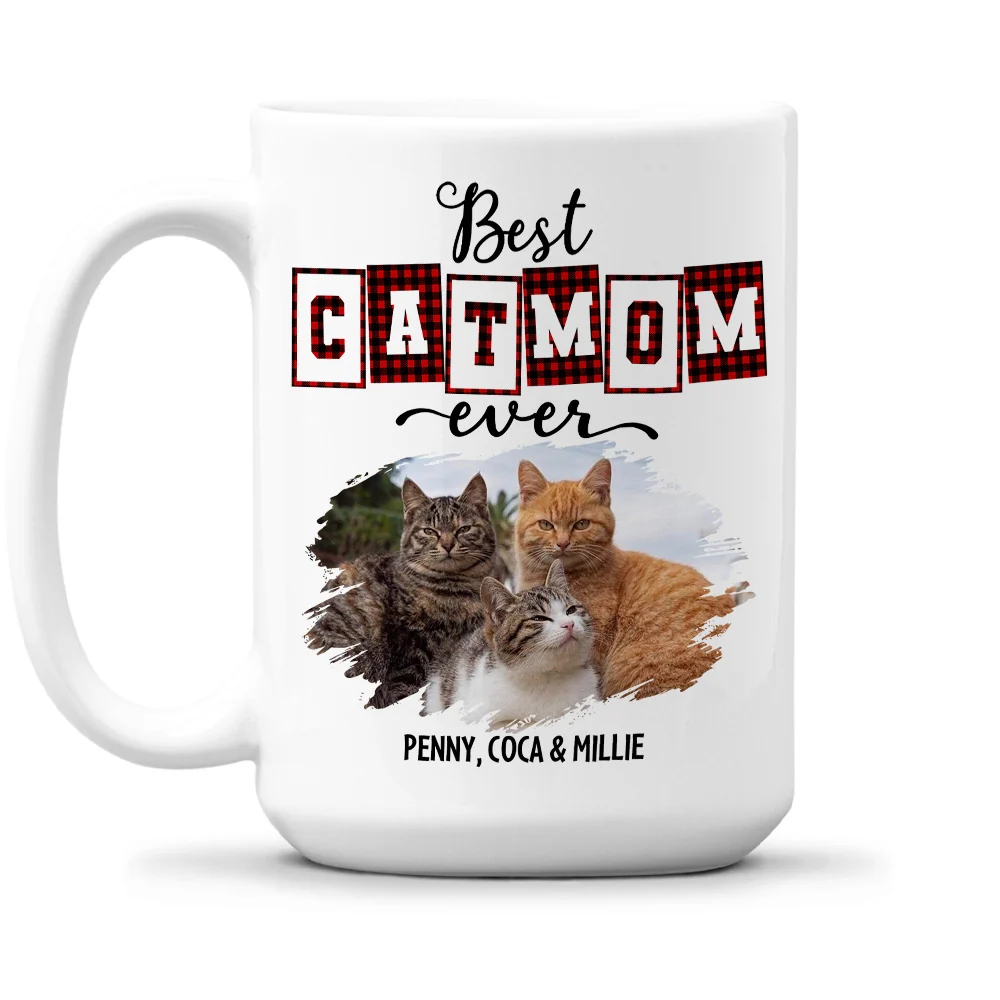 Best Cat Mom Dad Of The Year Photo - Personalized Custom Coffee Mug - Image 2