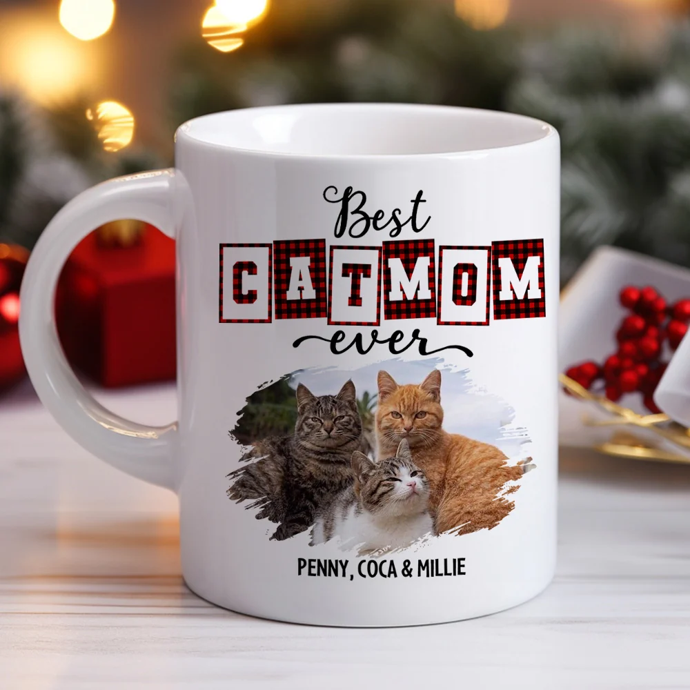 Best Cat Mom Dad Of The Year Photo - Personalized Custom Coffee Mug - Image 3