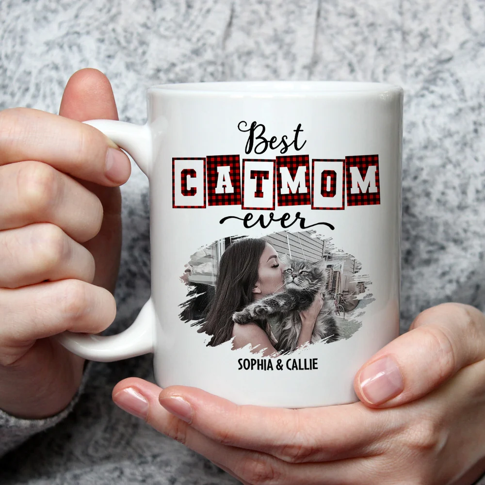 Best Cat Mom Dad Of The Year Photo - Personalized Custom Coffee Mug - Image 4