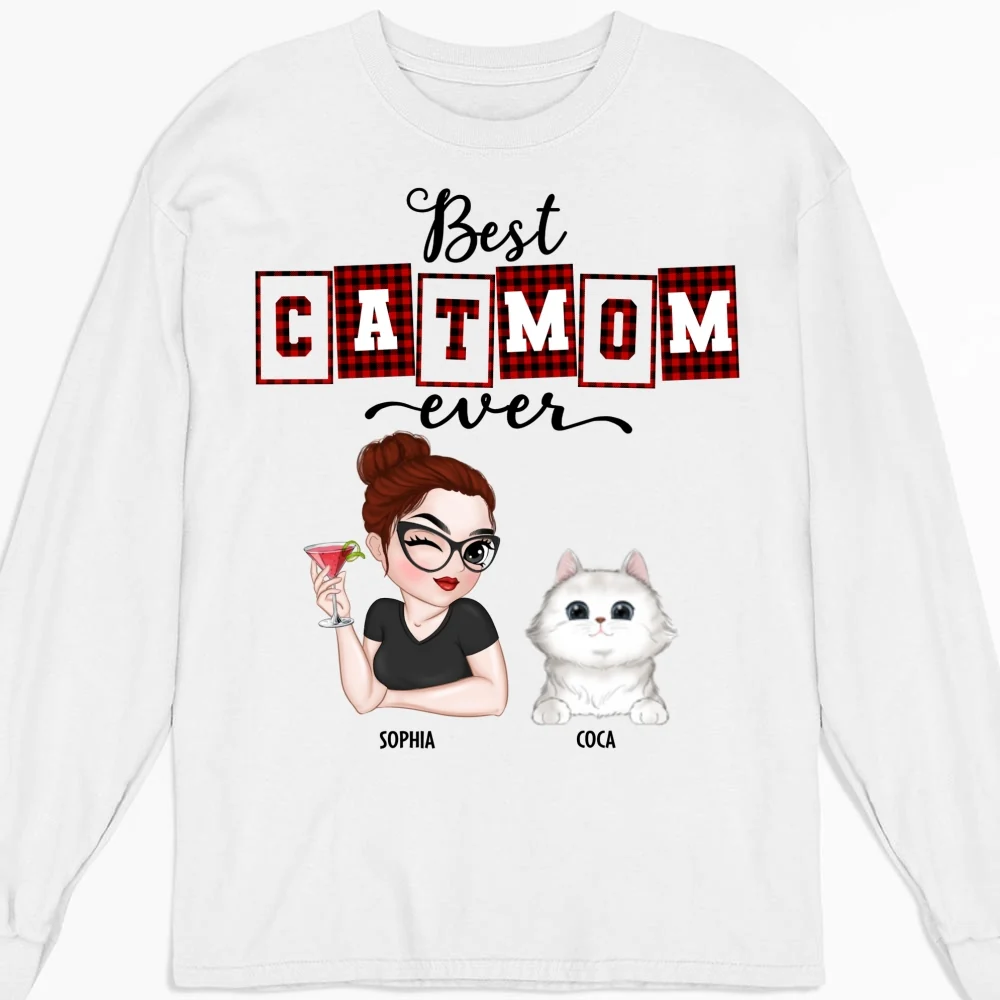 Best Cat Mom Of The Year - Personalized Custom Long Sleeve T-shirt - Image 4