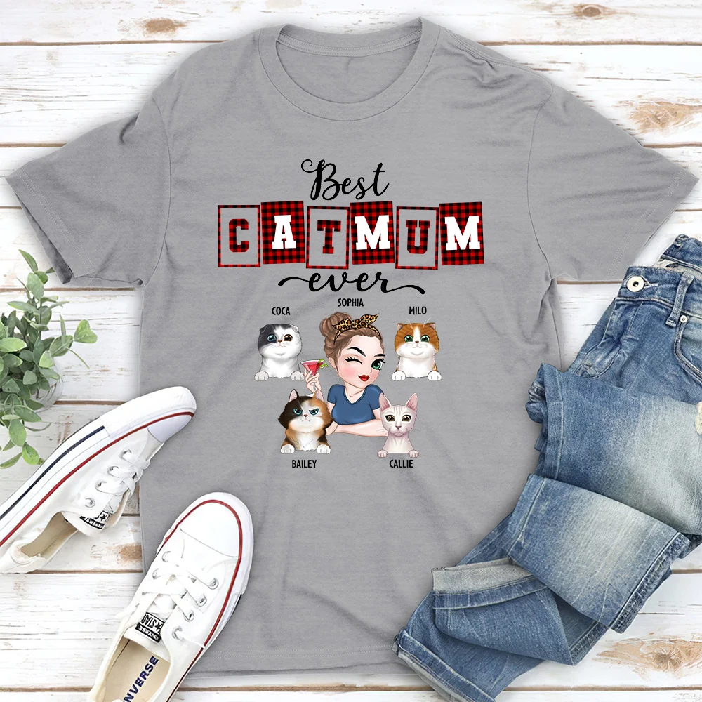 Best Cat Mom Of The Year - Personalized Custom Unisex T-shirt - Image 4