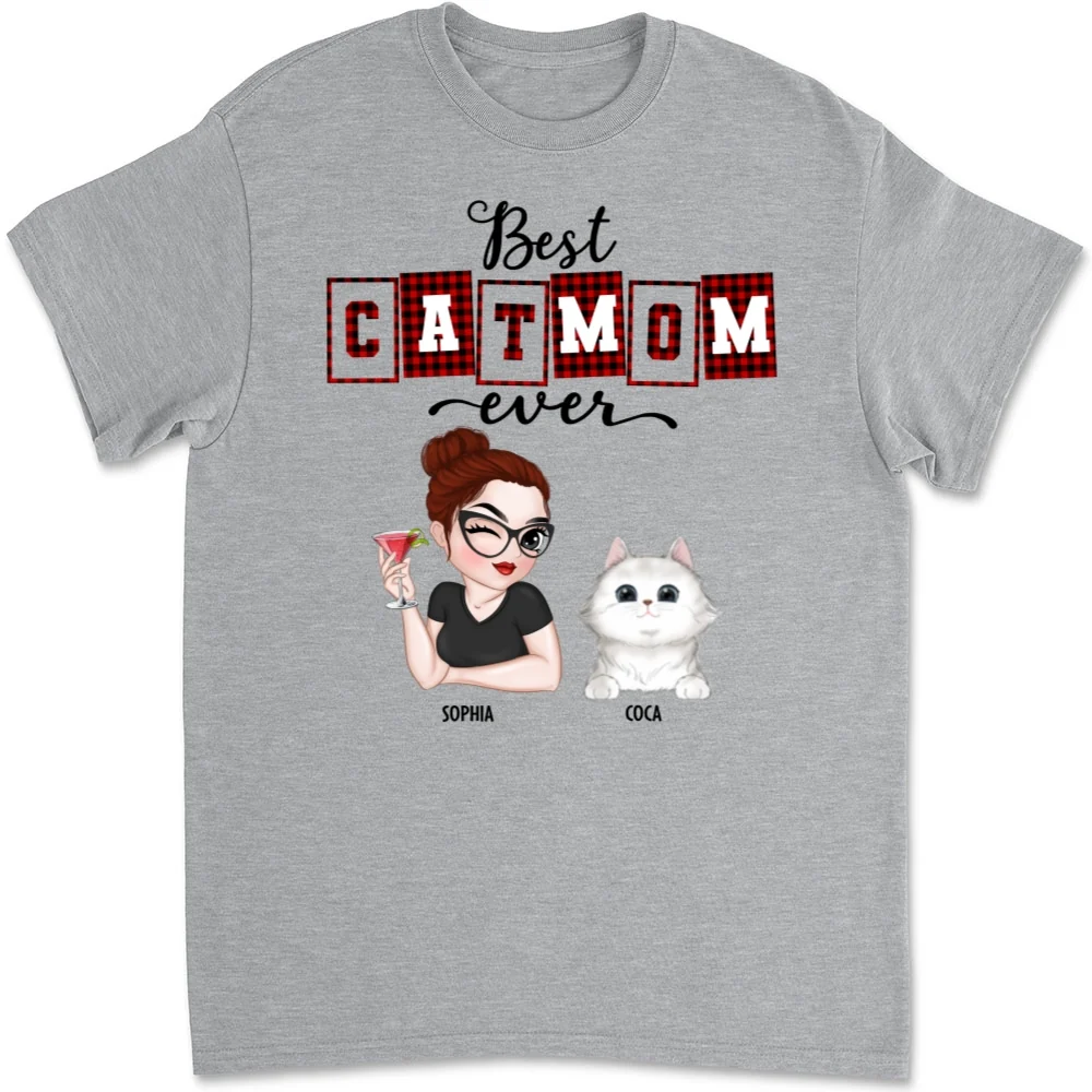 Best Cat Mom Of The Year - Personalized Custom Unisex T-shirt - Image 7