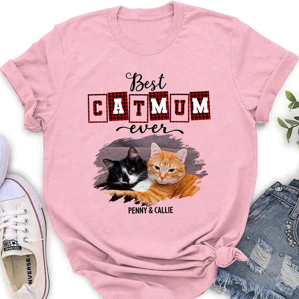 Best Cat Mom Of The Year Photo - Personalized Custom Women's T-shirt - Image 2