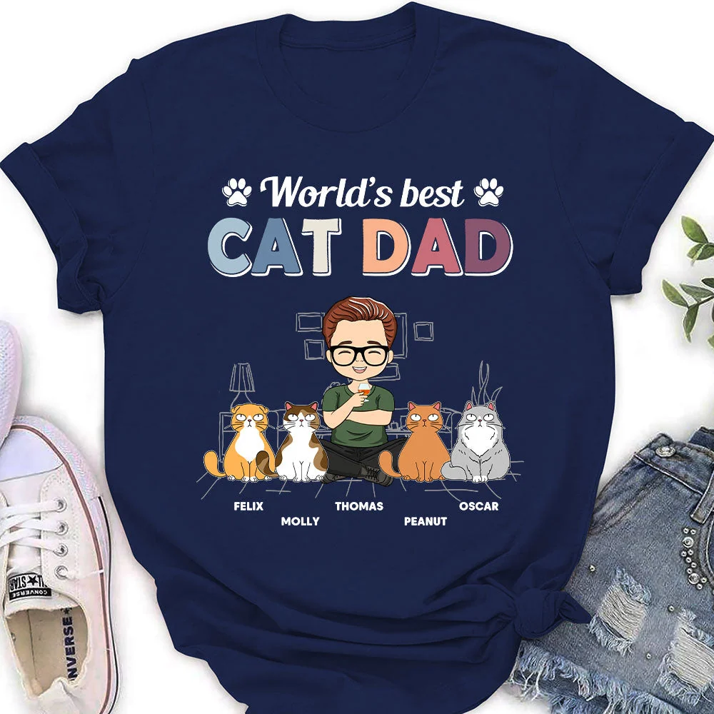Best Cat Mom - Personalized Custom Women's T-shirt - Image 3
