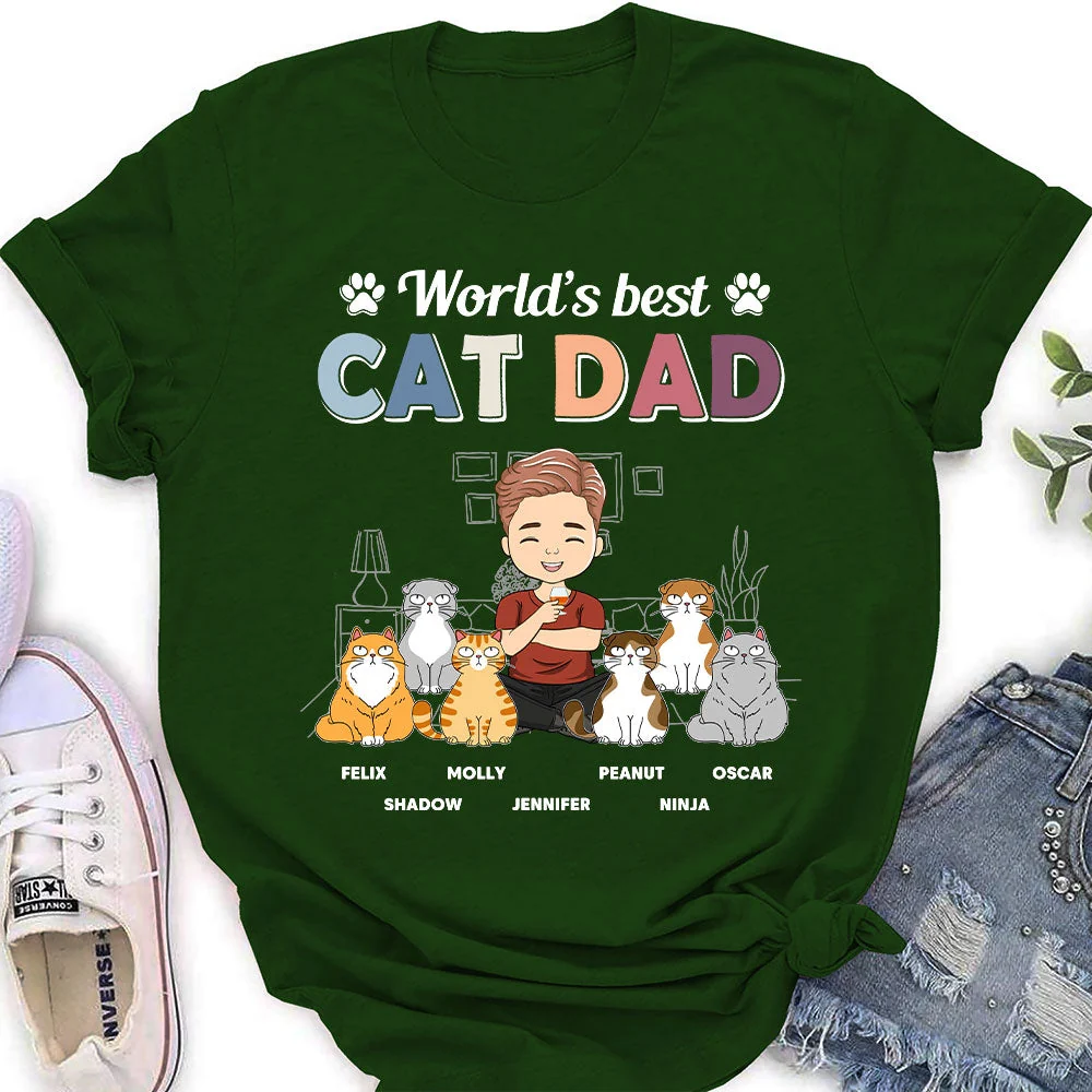 Best Cat Mom - Personalized Custom Women's T-shirt - Image 5