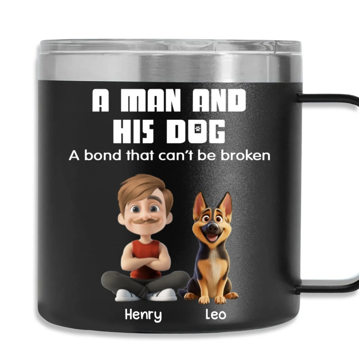 Best Dad Ever - Personalized Custom 14oz Stainless Steel Tumbler With Handle - Image 6