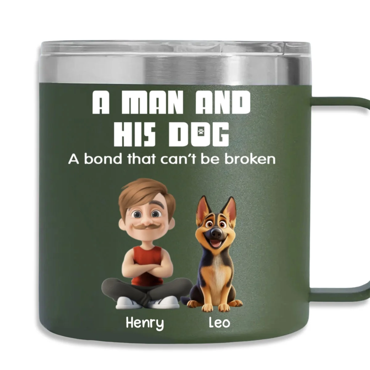 Best Dad Ever - Personalized Custom 14oz Stainless Steel Tumbler With Handle - Image 8