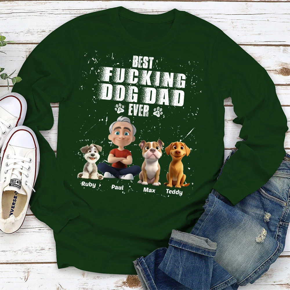 Best Dad Ever - Personalized Custom Long Sleeve T-Shirt - Image 3