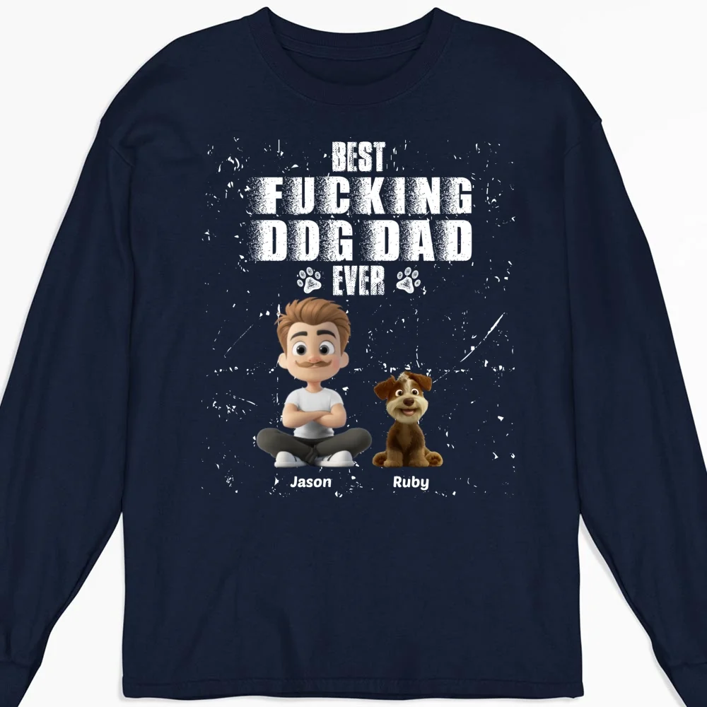 Best Dad Ever - Personalized Custom Long Sleeve T-Shirt - Image 5