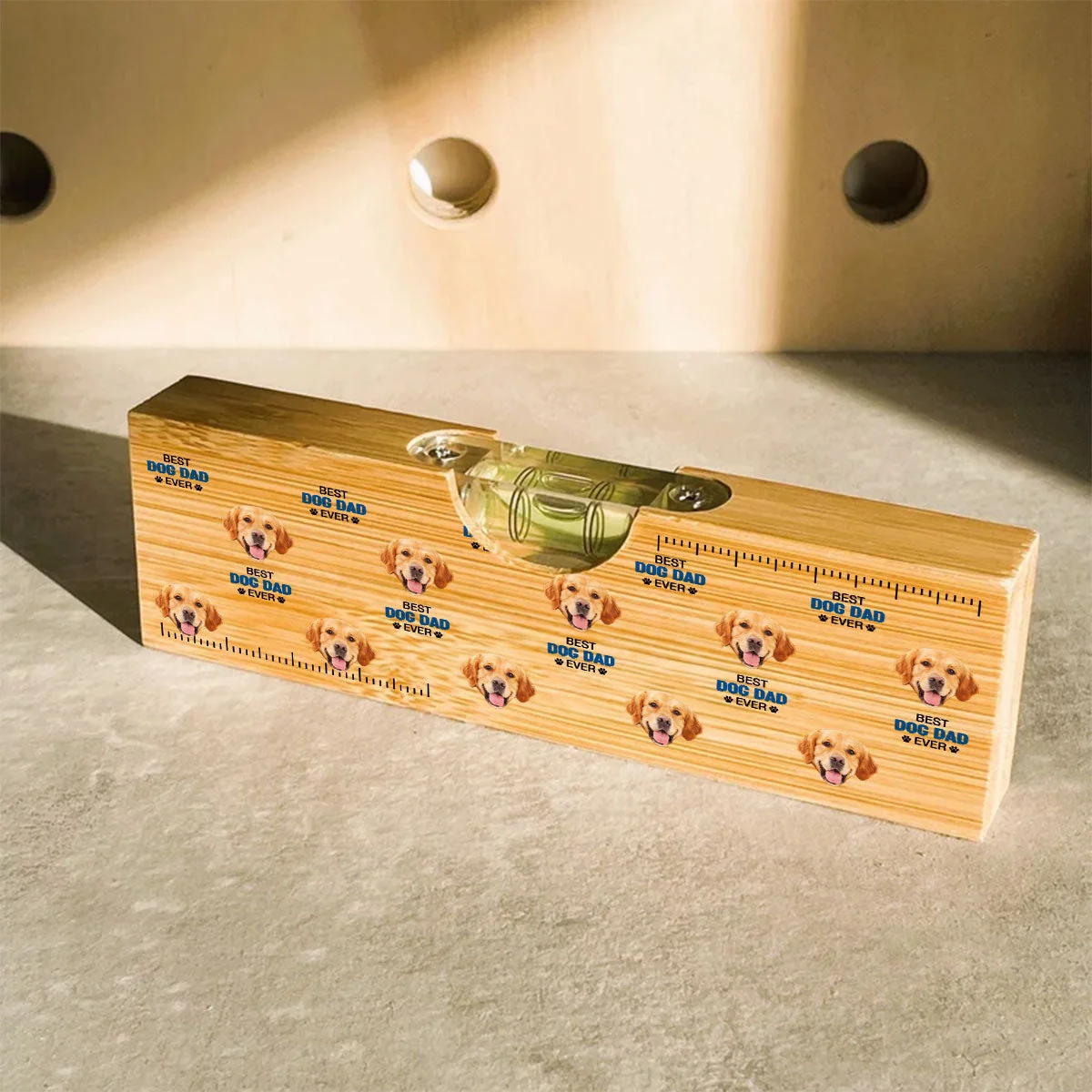 Best Dog Cat Dad Ever - Personalized Custom Wooden Spirit Level Bottle Opener - Image 5