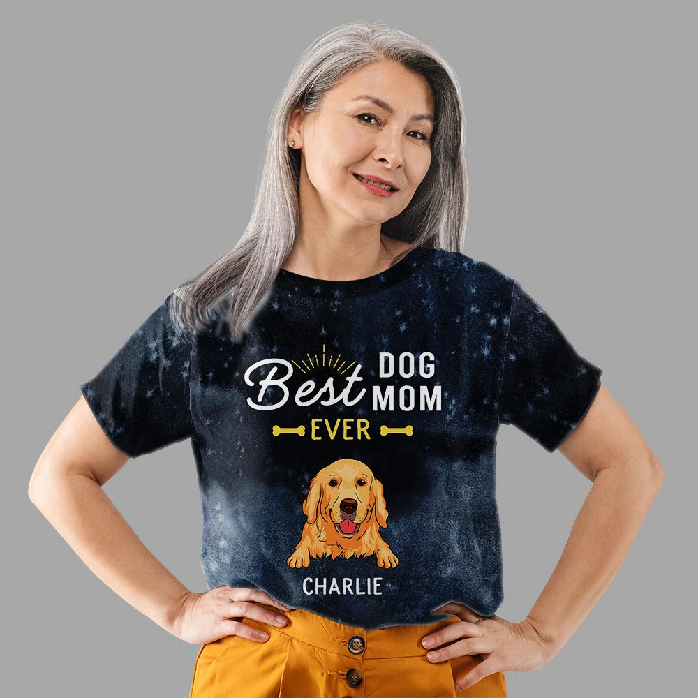 Best Dog Dad Ever - Personalized Custom All-over-print T-shirt - Image 3