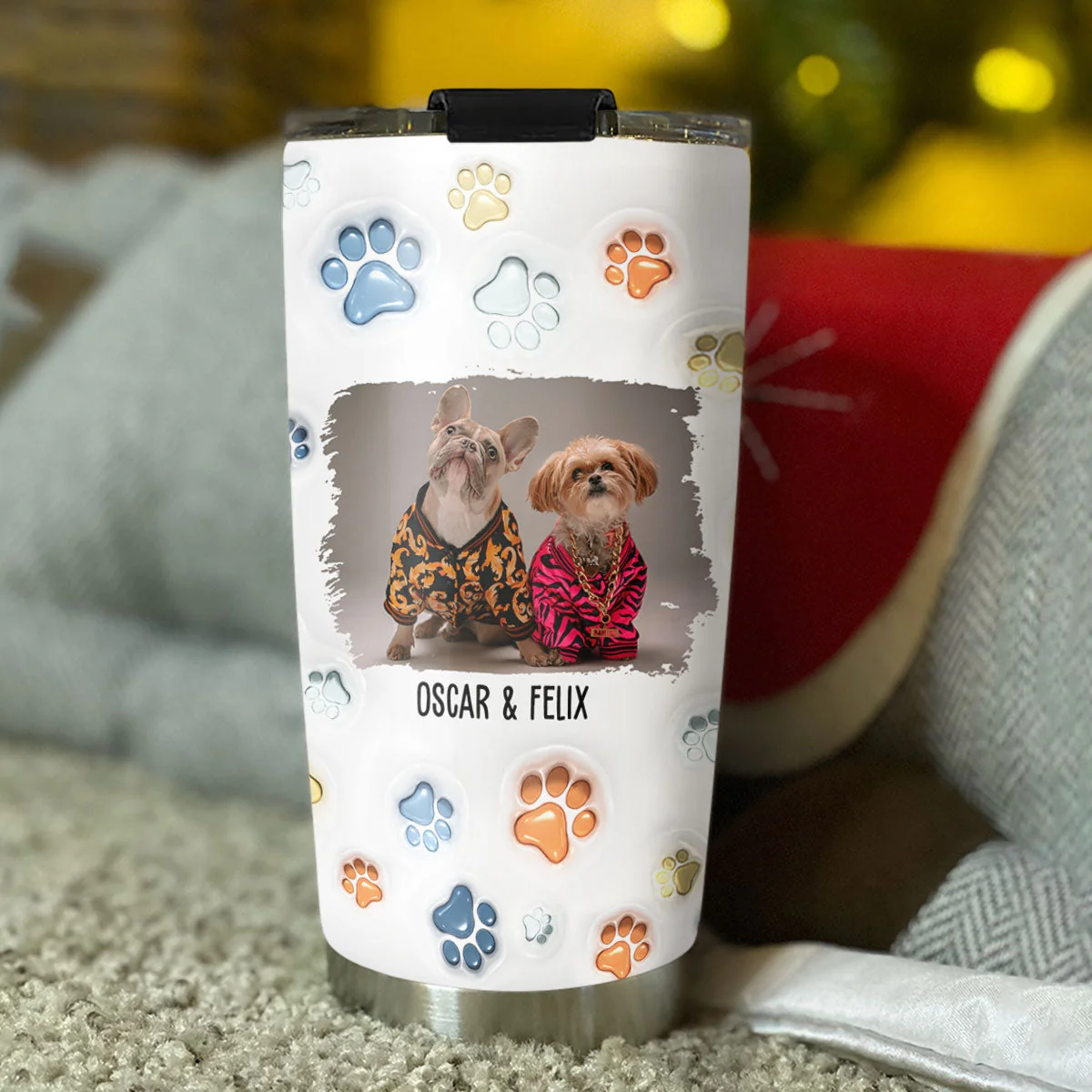Best Dog Dad In The World - Personalized Custom 3D Inflated Effect Tumbler - Image 5