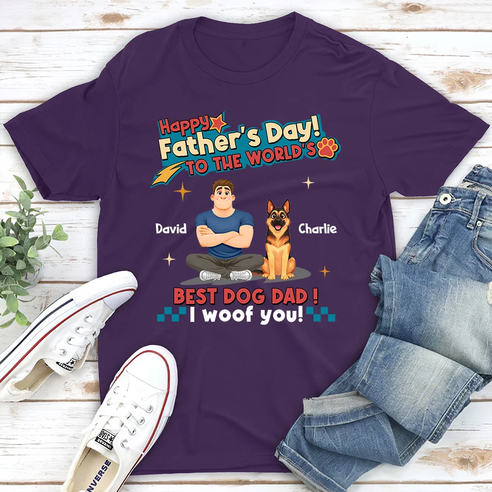 Best Dog Dad In The World - Personalized Custom Shirt - Image 4