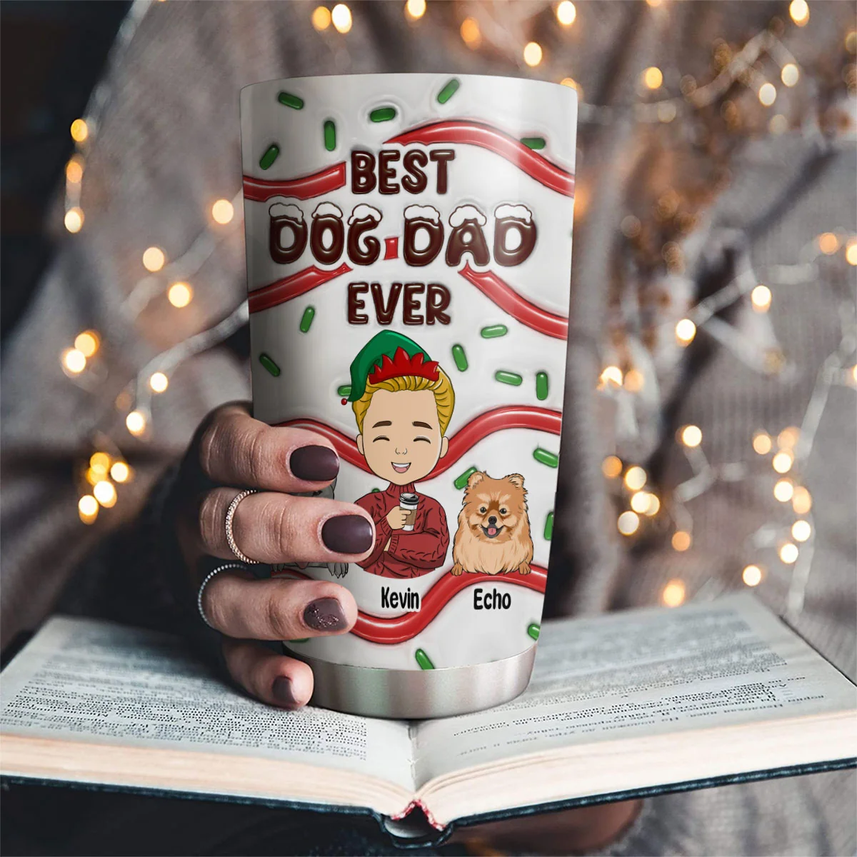 Best Dog Dad Mom Cake - Personalized Custom 3D Inflated Effect Tumbler - Image 2