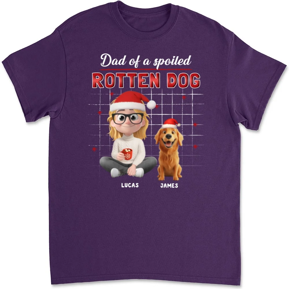 Best Dog Dad Mom Cartoon - Personalized Custom Unisex T-Shirt - Image 9