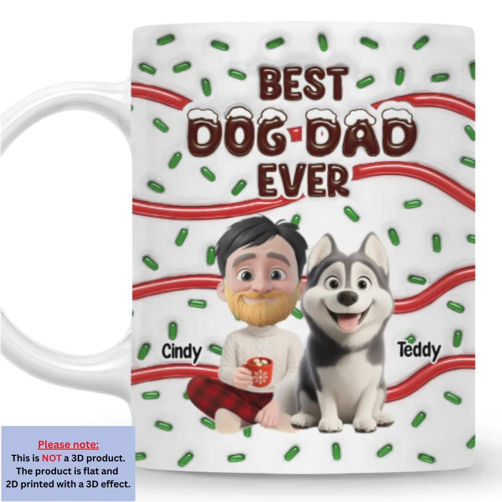 Best Dog Mom Cake Cartoon - Personalized Custom 3D Inflated Effect Mug - Image 6