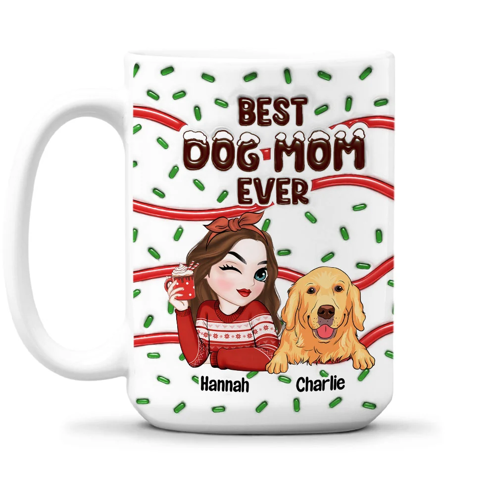 Best Dog Mom Dad Cake - Personalized Custom 3D Inflated Effect Mug - Image 10