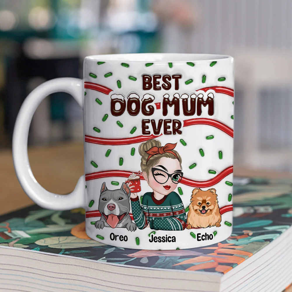 Best Dog Mom Dad Cake - Personalized Custom 3D Inflated Effect Mug - Image 5
