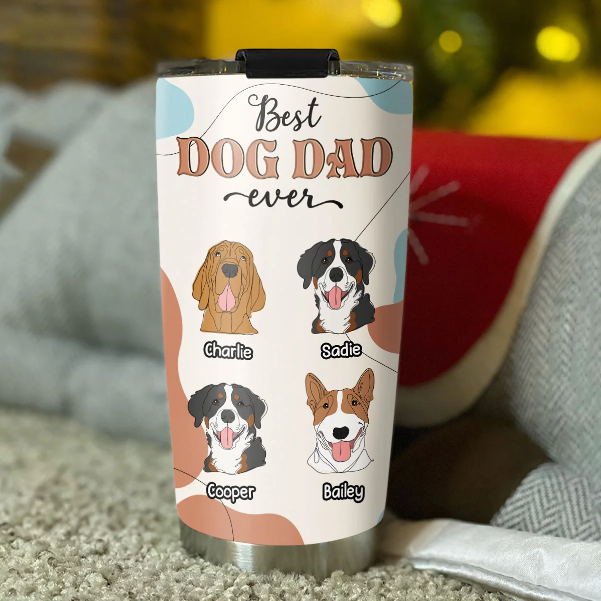 Best Dog Mom Dad Ever Line - Personalized Custom Tumbler - Image 5