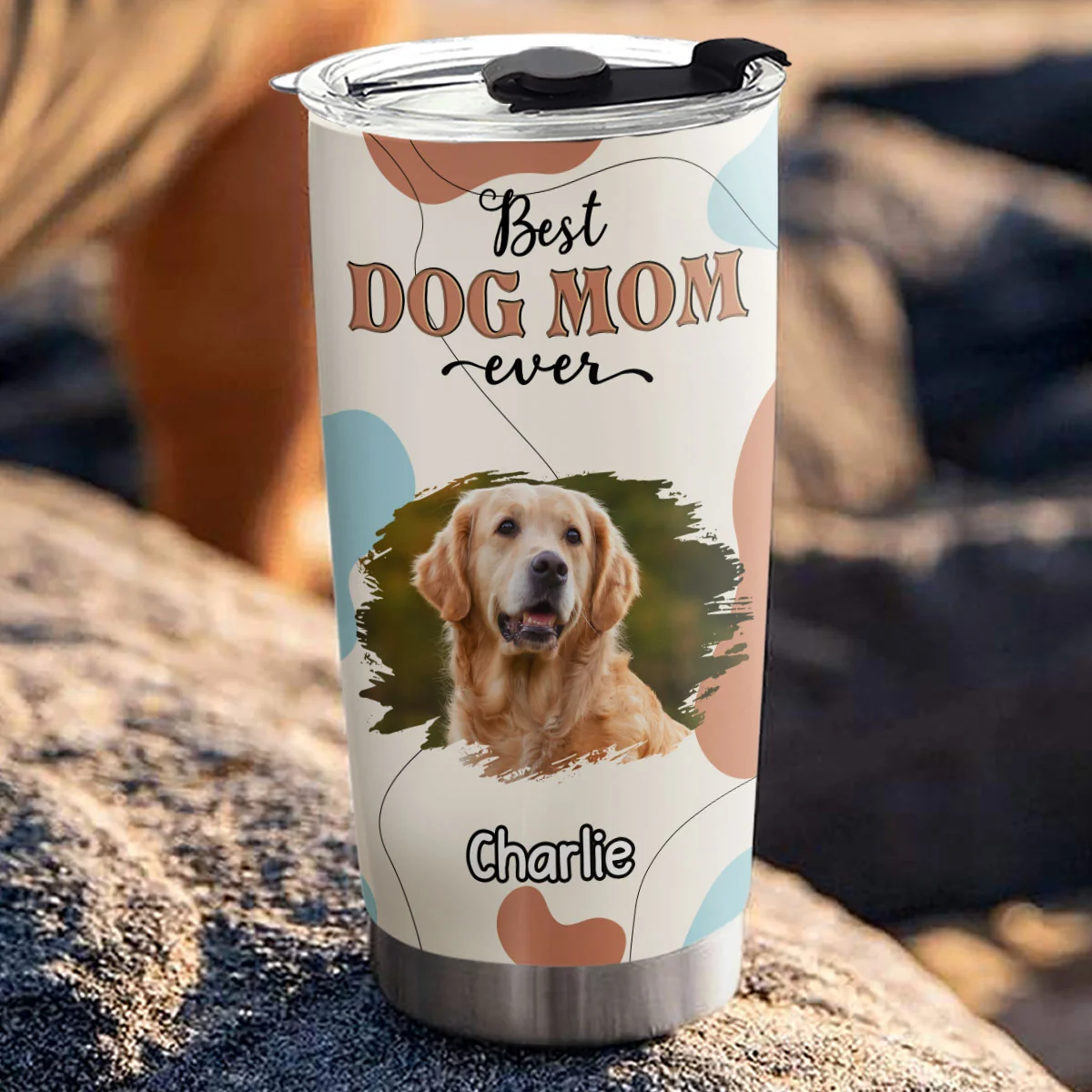 Best Dog Mom Dad Ever Line Photo - Personalized Custom Tumbler