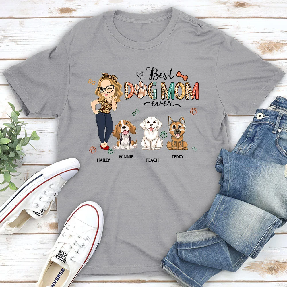 Best Dog Mom Ever - Personalized Custom Unisex T-shirt - Image 2