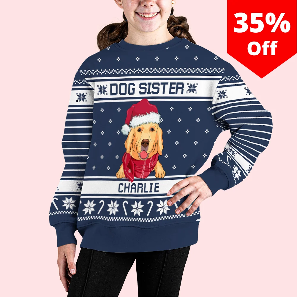 Best Dog Siblings - Personalized Custom Kids All-Over-Print Sweatshirt