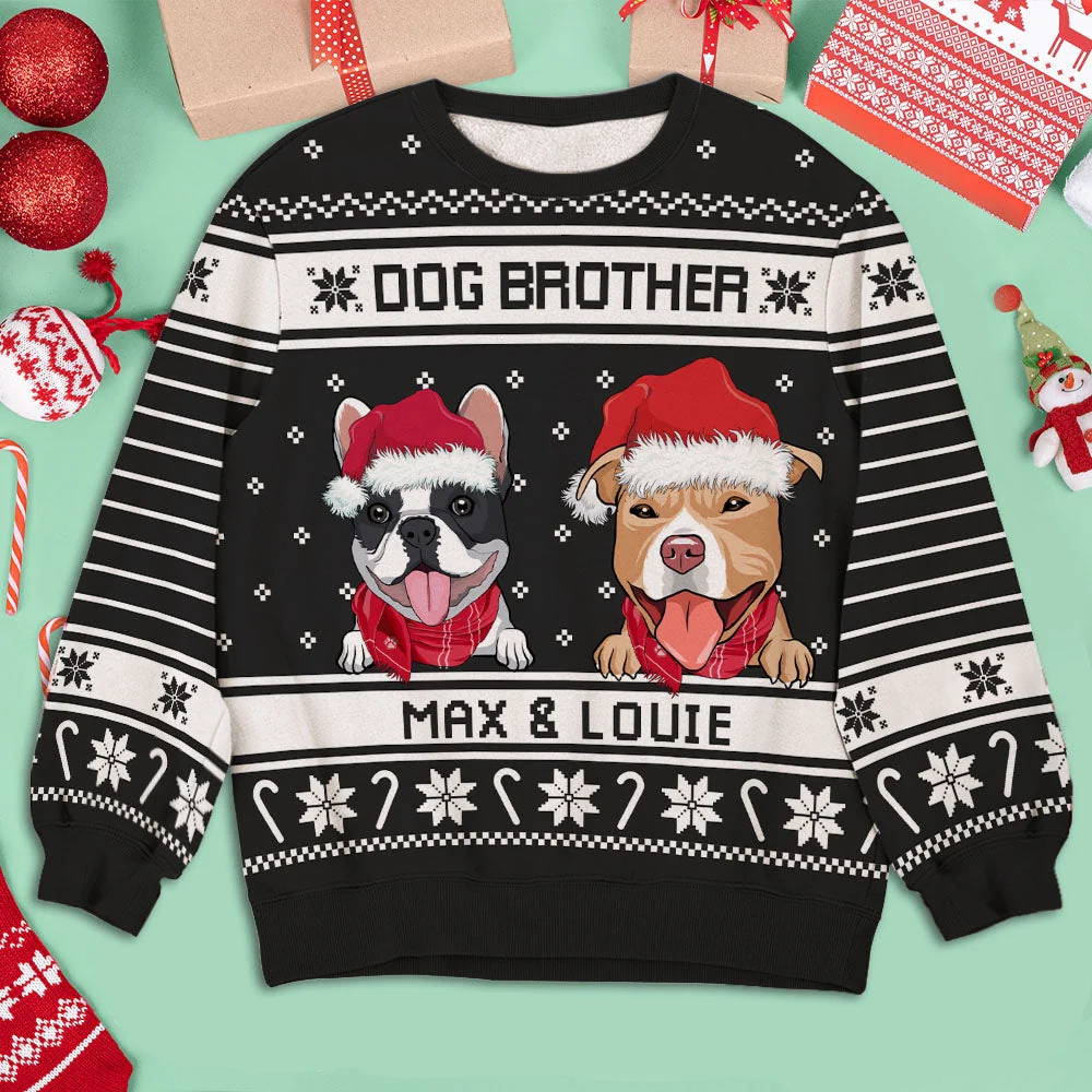 Best Dog Siblings - Personalized Custom Kids All-Over-Print Sweatshirt - Image 3