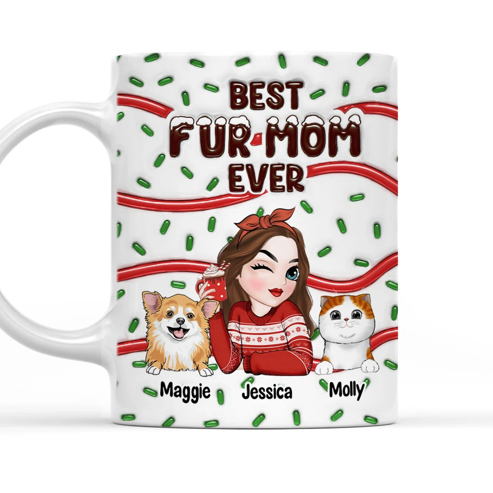 Best Fur Mom Cake - Personalized Custom 3D Inflated Effect Mug
