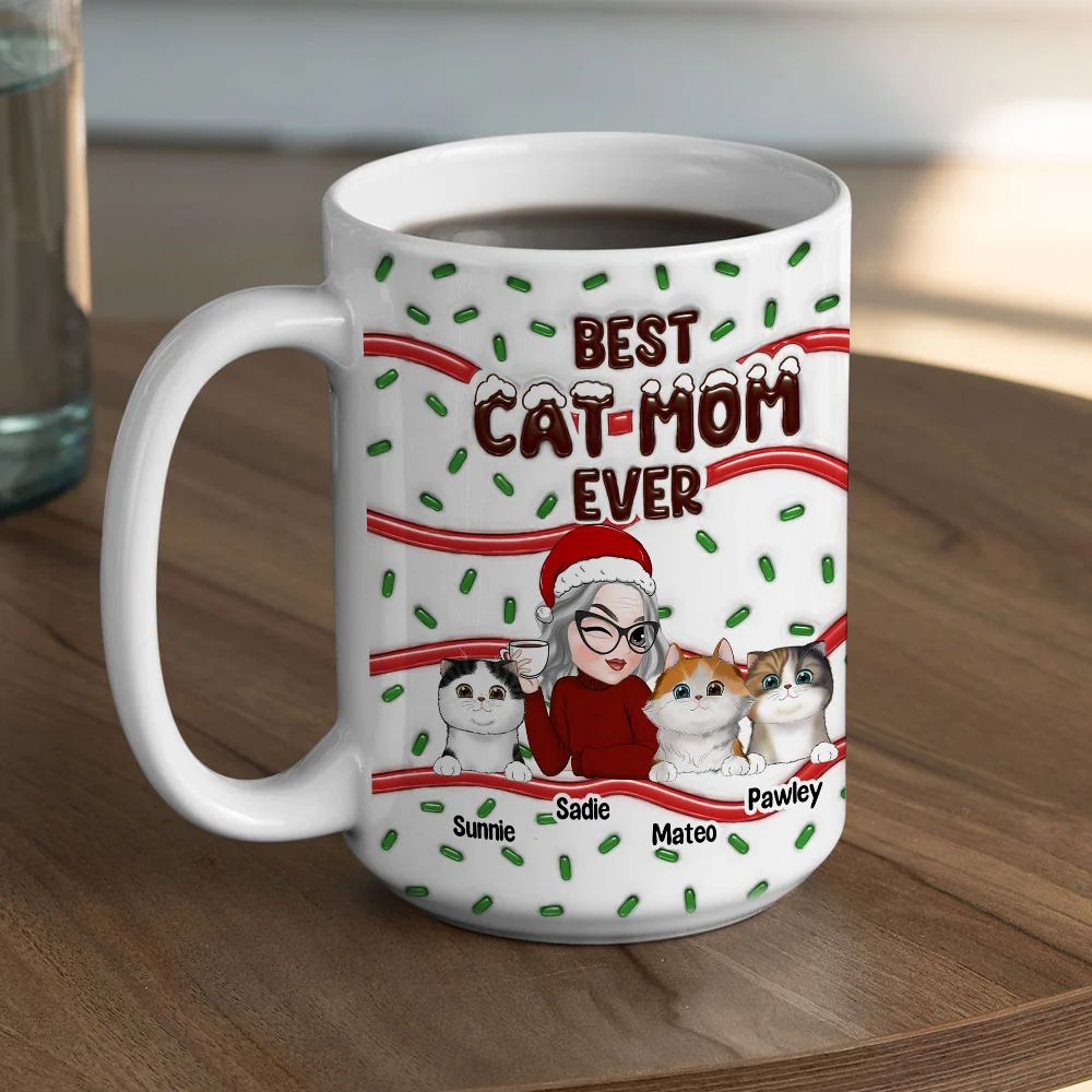 Best Fur Mom Cake - Personalized Custom 3D Inflated Effect Mug - Image 8