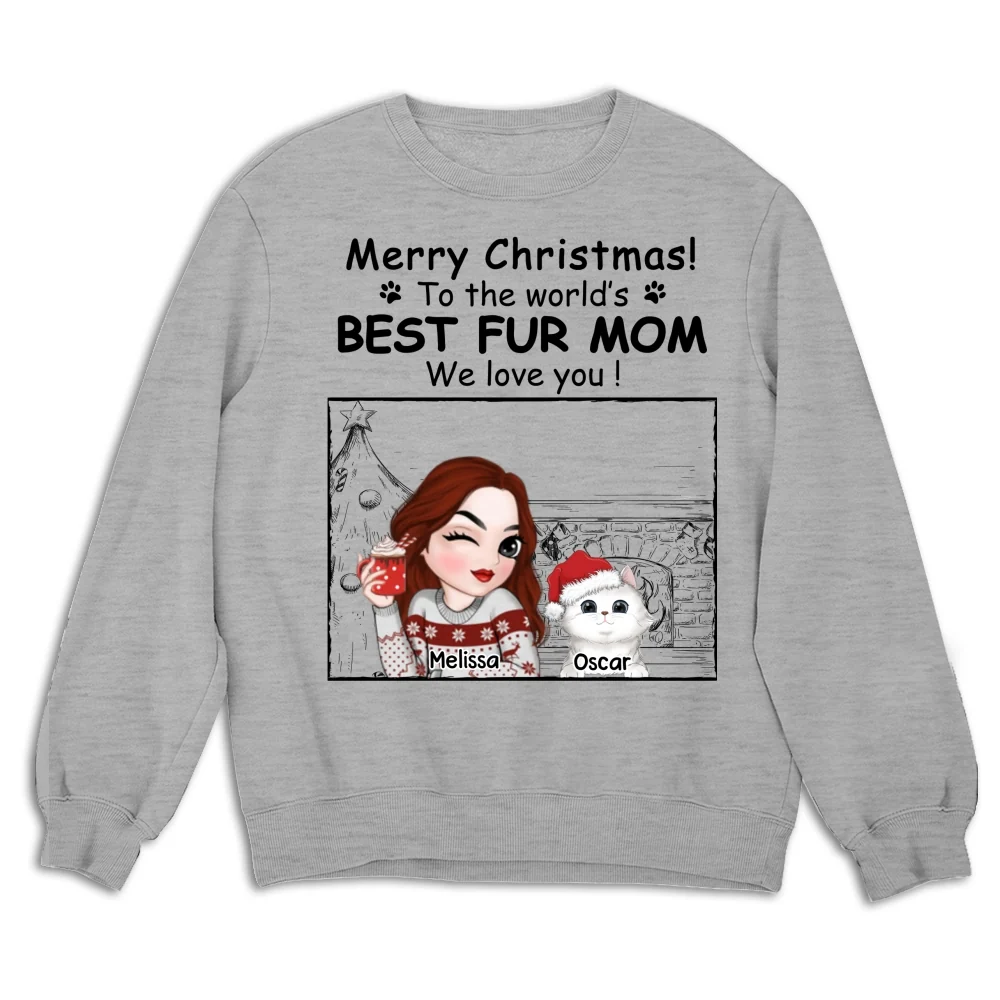 Best Fur Mom Christmas - Personalized Custom Sweatshirt - Image 6