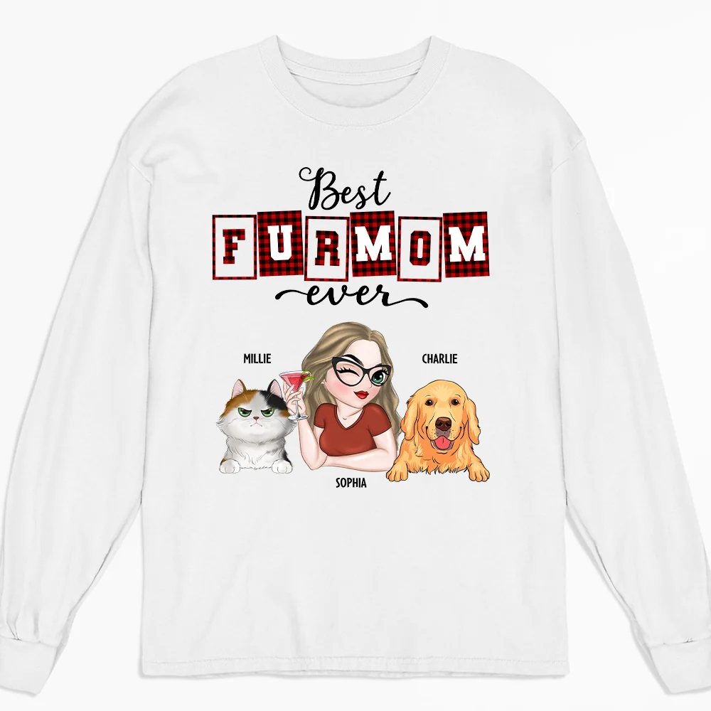 Best Fur Mom Of The Year - Personalized Custom Long Sleeve T-shirt