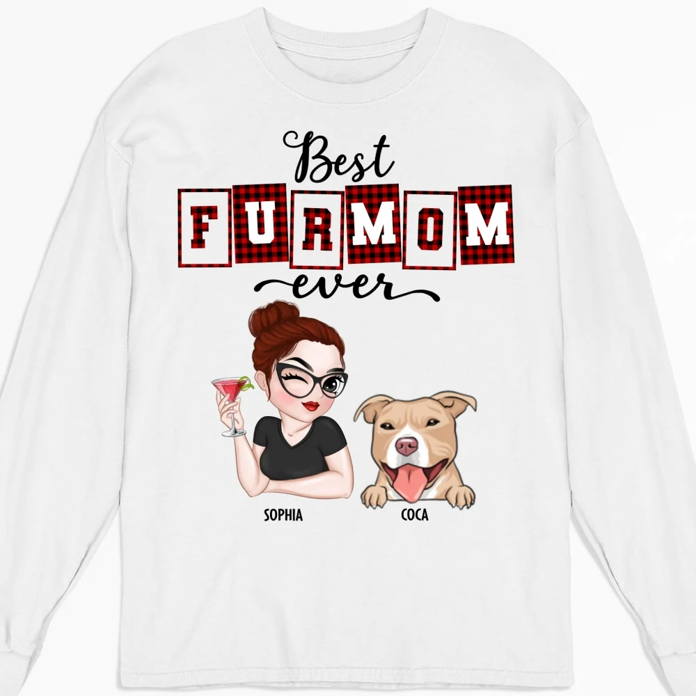 Best Fur Mom Of The Year - Personalized Custom Long Sleeve T-shirt - Image 4