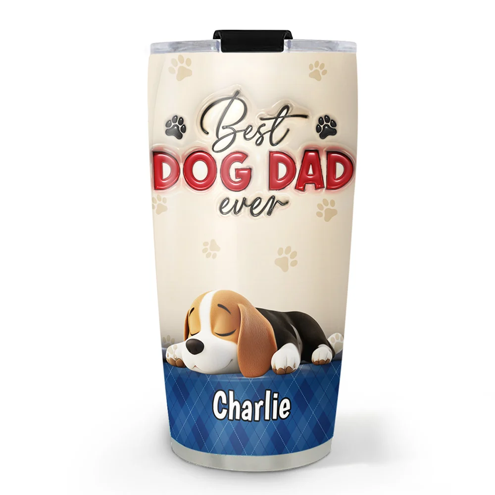 Best Handsome Dog Dad Ever - Personalized Custom 3D Inflated Effect Tumbler