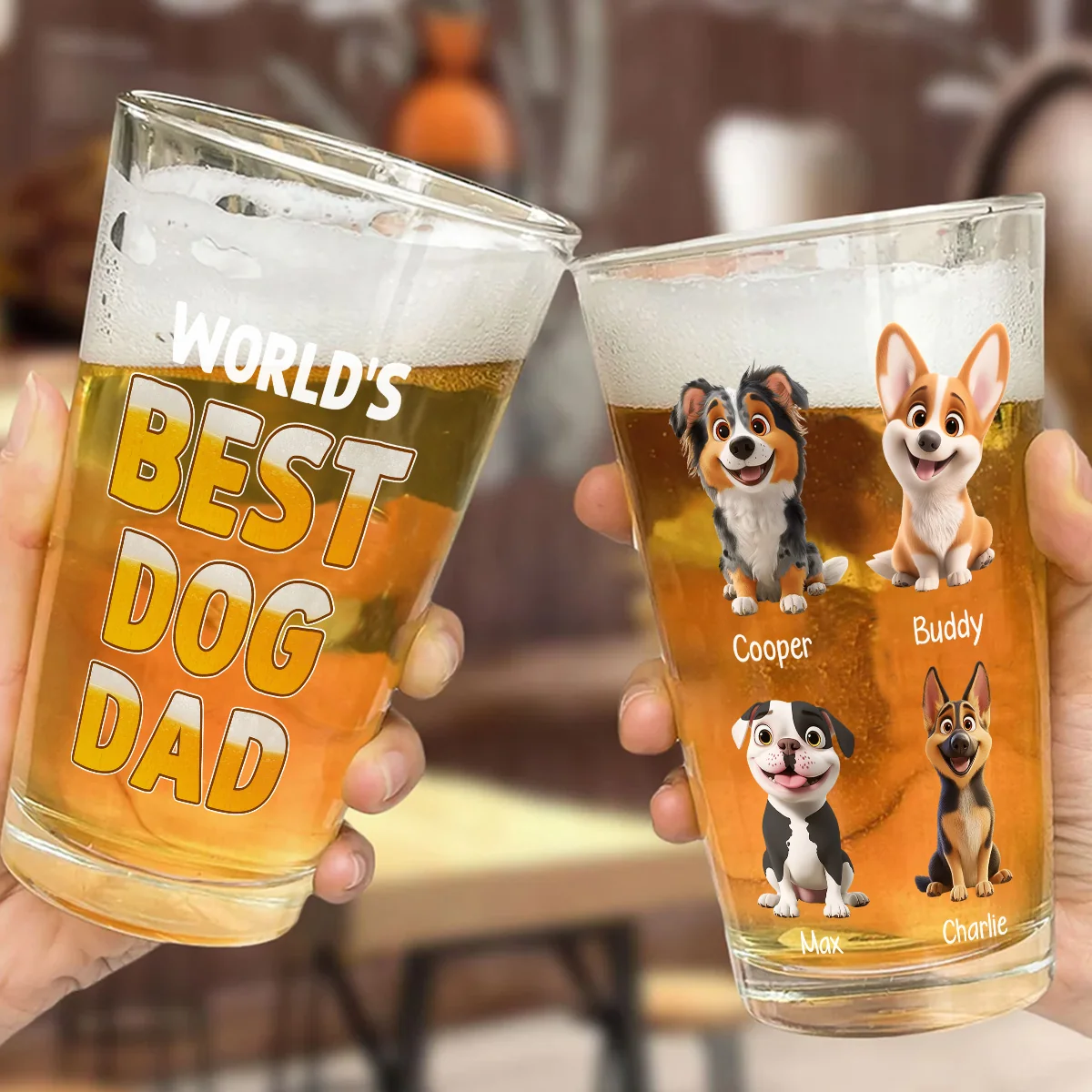 Best In The World Version 2 - Personalized Custom Beer Glass - Image 5