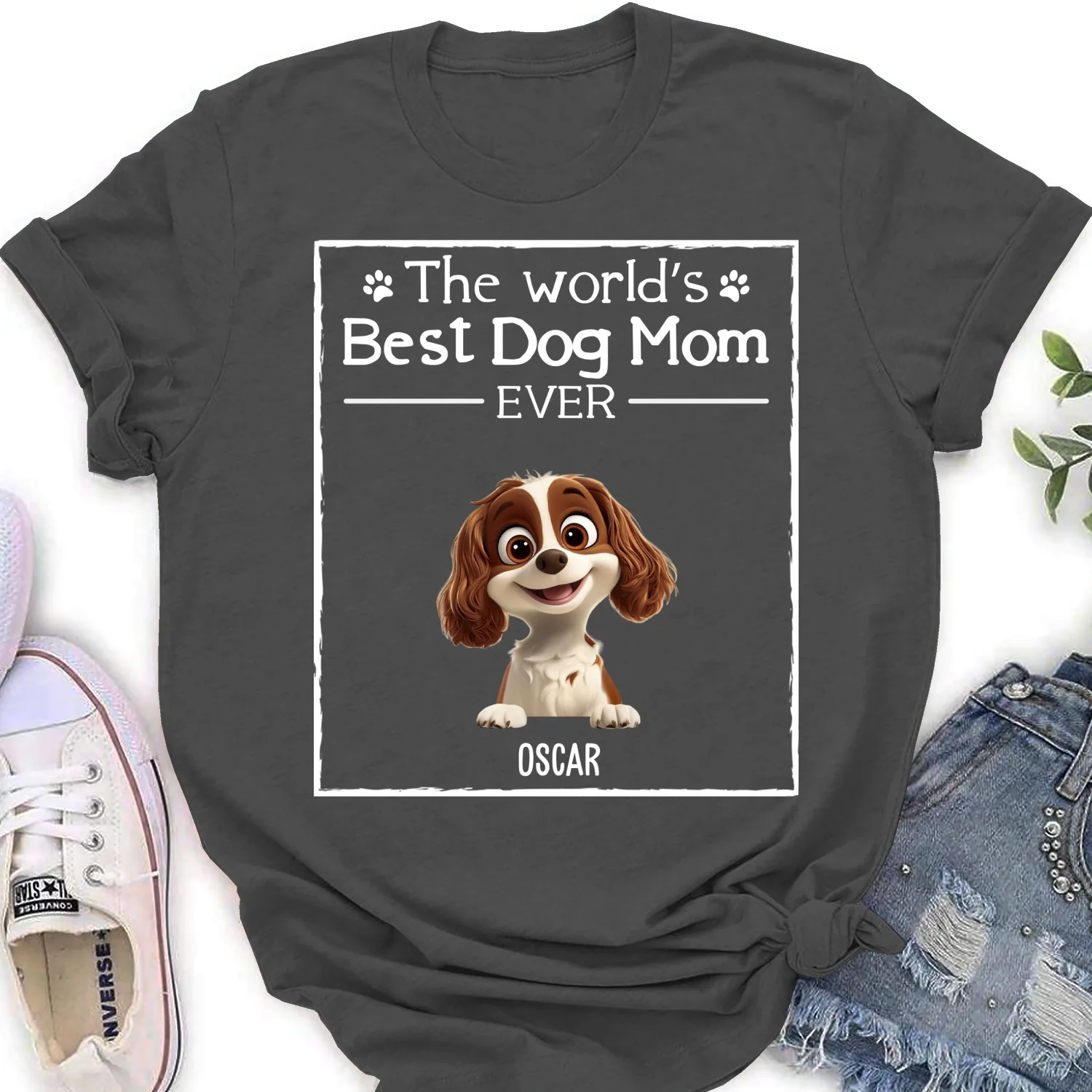 Best Lovely Dog Mom Ever - Personalized Custom Women's T-Shirt - Image 9