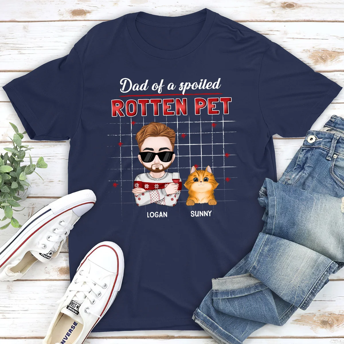 Best Pet Dad Mom - Personalized Custom Unisex T-shirt - Image 2
