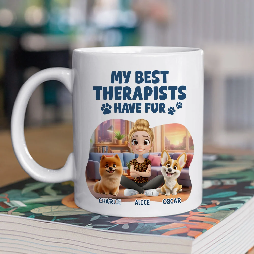 Best Therapist Has Fur - Personalized Custom Coffee Mug - Image 2
