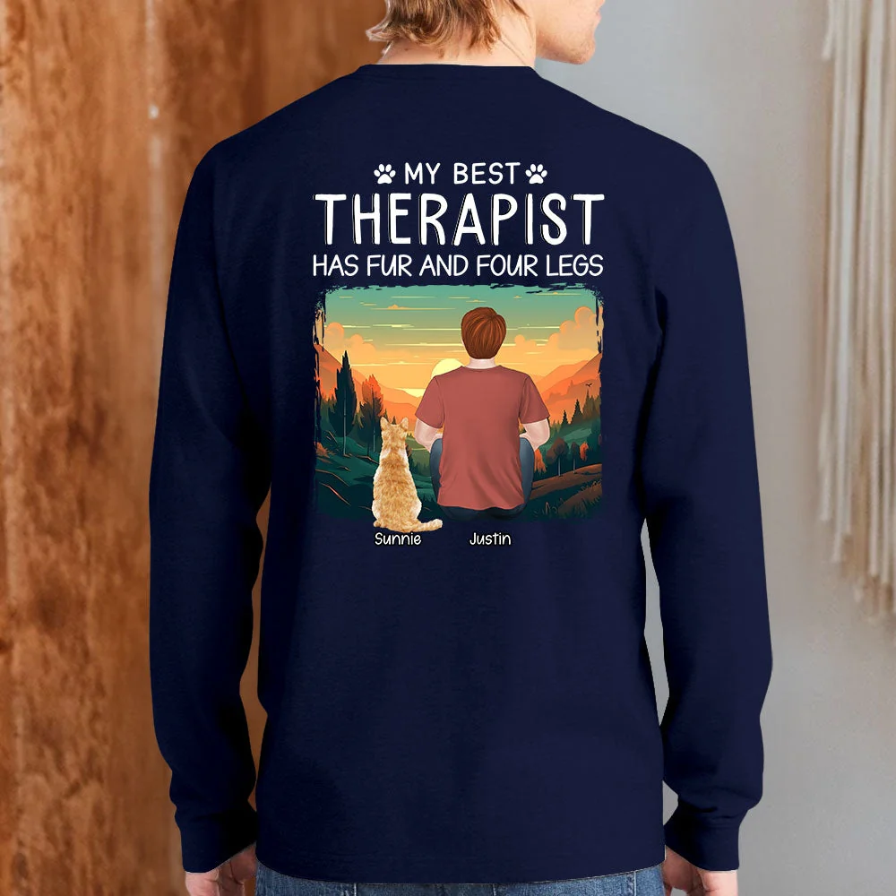 Best Therapist - Personalized Custom Long Sleeve T-shirt - Image 2