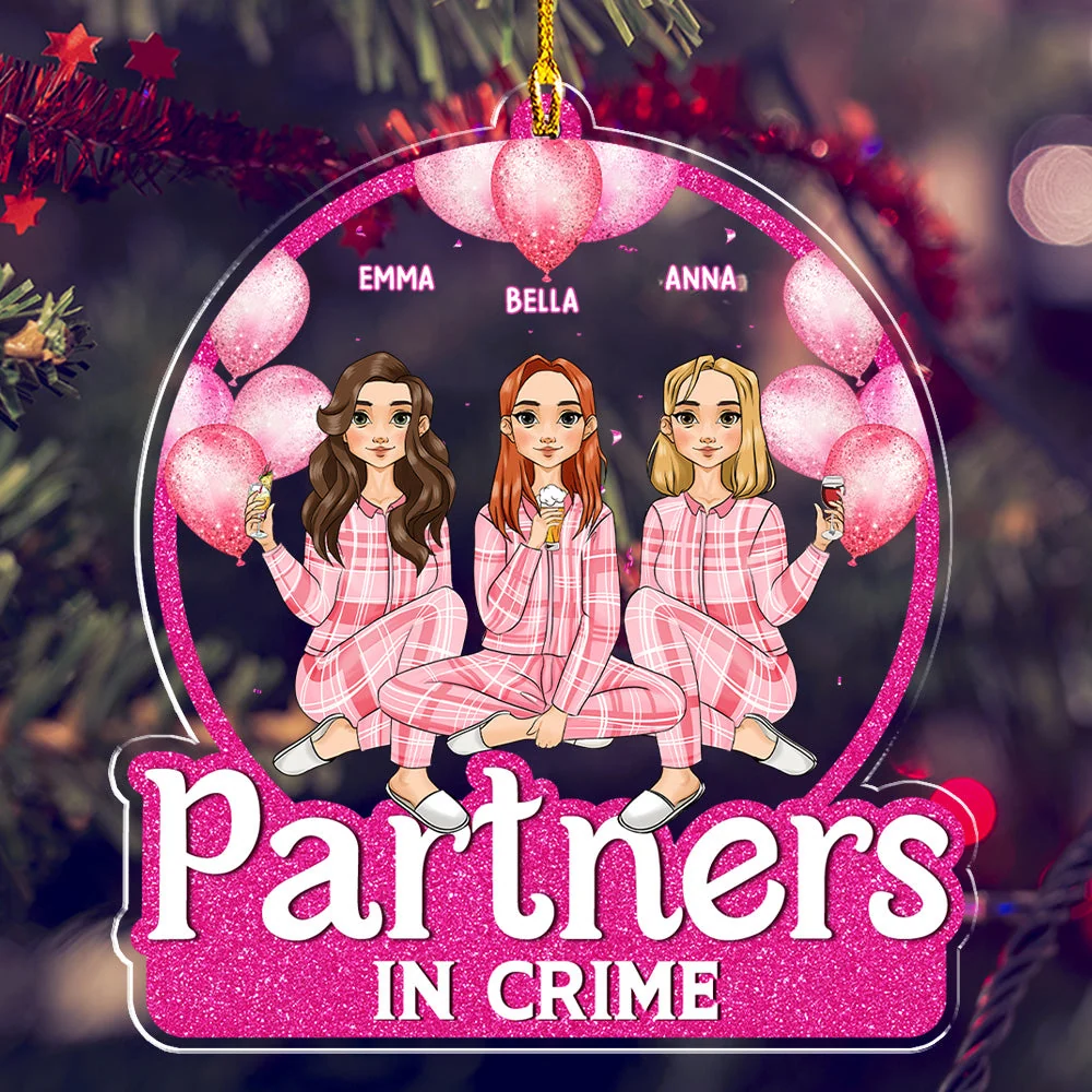 Besties Forever Pink - Personalized Custom Acrylic Ornament - Image 3