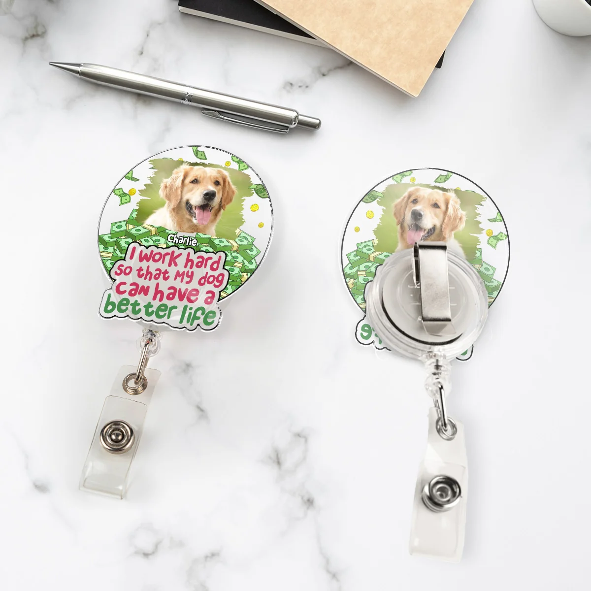 Better Life Photo - Personalized Custom Acrylic Badge Reel - Image 3