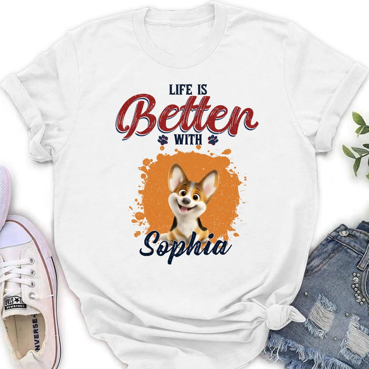 Better Life With My Pet - Personalized Custom Women's T-shirt - Image 6