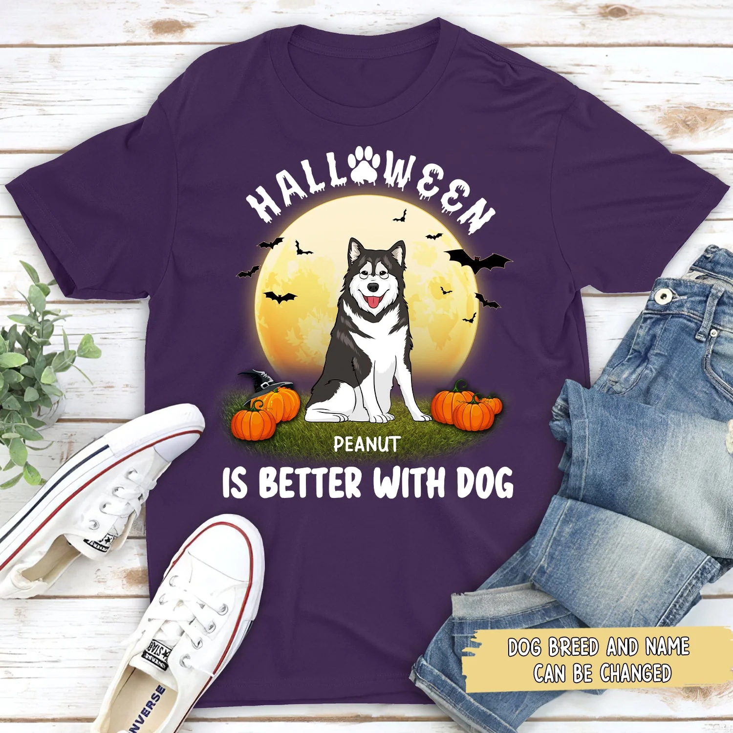 Better With Dog Halloween - Personalized Custom Unisex T-shirt - Image 4