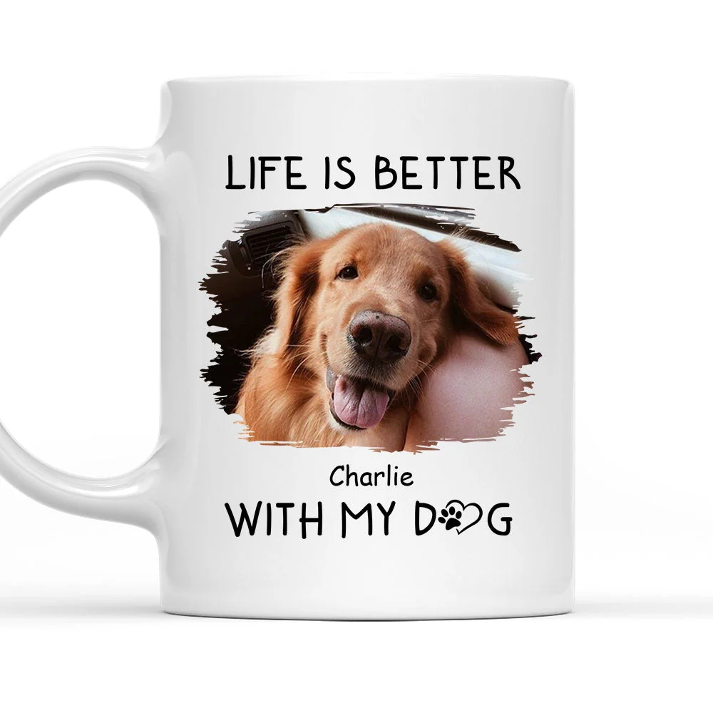 Better With Pets Photo - Personalized Custom Coffee Mug