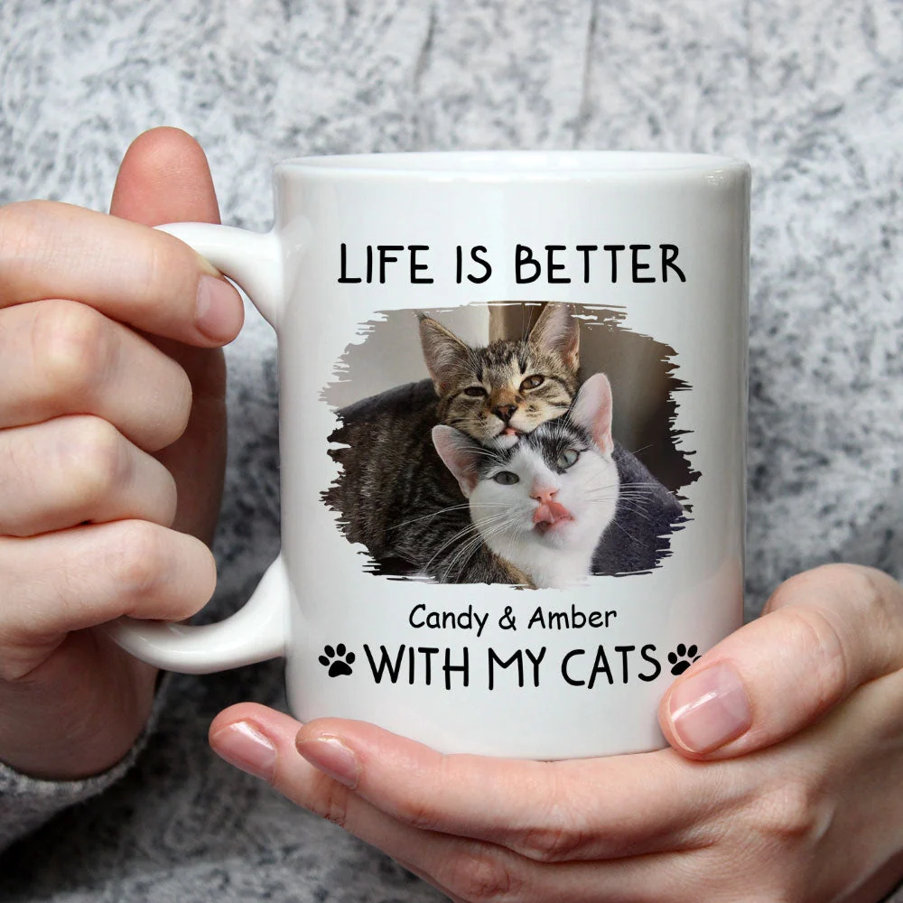 Better With Pets Photo - Personalized Custom Coffee Mug - Image 3