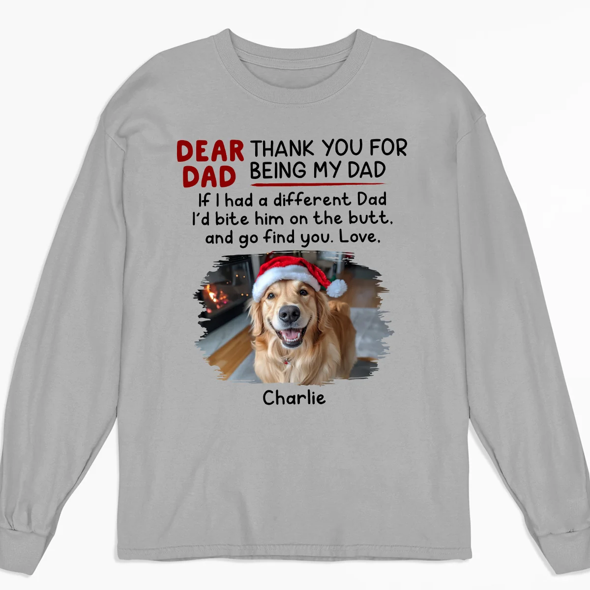 Bite Their Butt Photo - Personalized Custom Long Sleeve T-Shirt