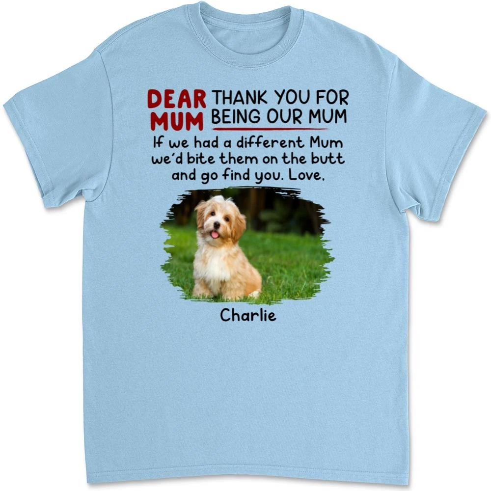 Bite Their Butt Photo - Personalized Custom Unisex T-Shirt - Image 4