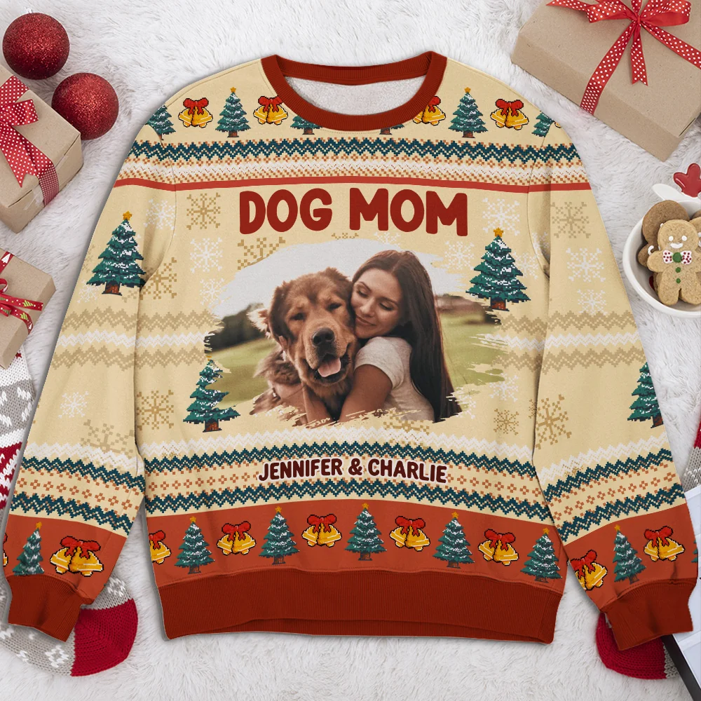 Bling Snowy Christmas Photo - Personalized Custom All-Over-Print Sweatshirt