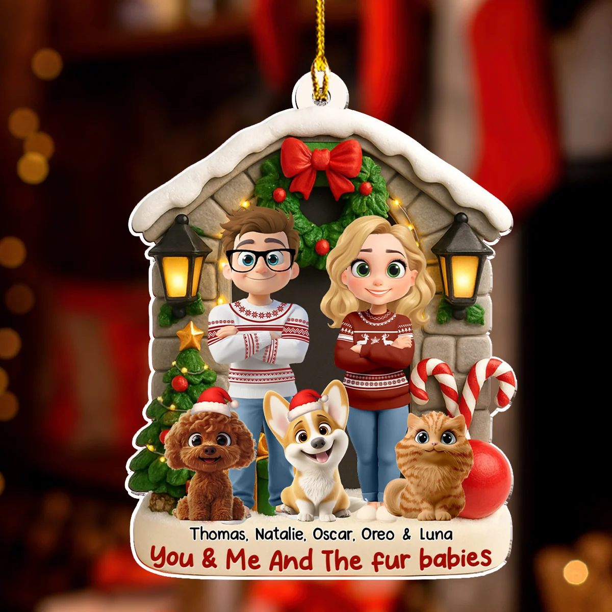 Bond Of Fur Love - Personalized Custom 3D Effect Acrylic Ornament - Image 3